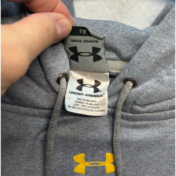 Under Armour USMC Gray Hoodie Sweatshirt Large Cotton Blend With Kangaroo Pocket - Picture 7 of 12